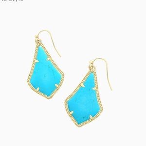 Alex Gold Drop Earrings in Turquoise Magnesite
